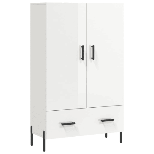 Armário alto - Bufete - Móvel de apoio 69,5x31x115 cm derivados madeira branco brilhante pt1244 Armário alto - Bufete - Móvel de apoio 69,5x31x115 cm derivados madeira branco brilhante pt1244