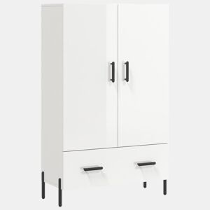 Armário alto - Bufete - Móvel de apoio 69,5x31x115 cm derivados madeira branco brilhante pt1244