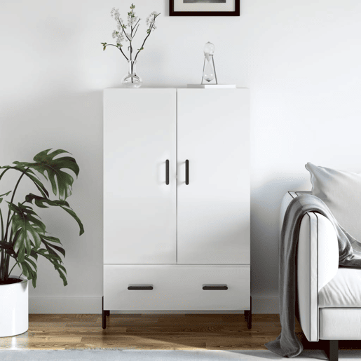 Armário alto - Bufete - Móvel de apoio 69,5x31x115 cm derivados madeira branco brilhante pt1244 Armário alto - Bufete - Móvel de apoio 69,5x31x115 cm derivados madeira branco brilhante pt1244