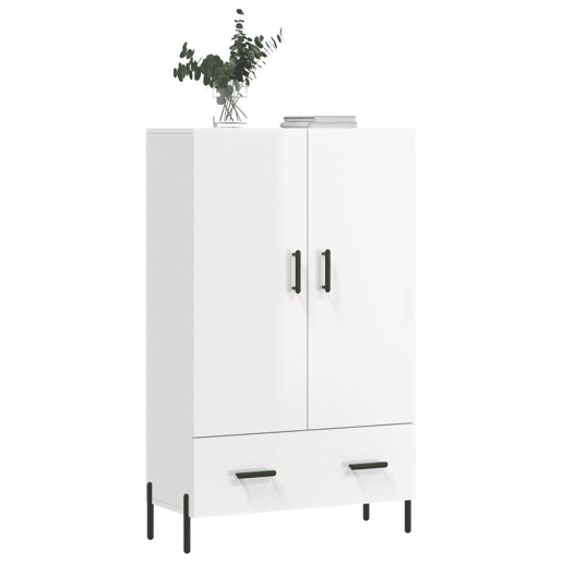 Armário alto - Bufete - Móvel de apoio 69,5x31x115 cm derivados madeira branco brilhante pt1244 Armário alto - Bufete - Móvel de apoio 69,5x31x115 cm derivados madeira branco brilhante pt1244