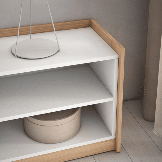 Móvel de TV, Muito espaço de arrumação, 310x37x50 cm, Para televisores até 80, Estante para TV, Estilo moderno, Branco e Carvalho soft Móvel de TV, Muito espaço de arrumação, 310x37x50 cm, Para televisores até 80, Estante para TV, Estilo moderno, Branco e Carvalho soft
