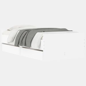 Estrutura de cama de solteiro para adultos com gavetas 90x200 cm branco