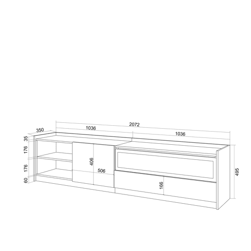 Móvel de TV, Muito espaço de arrumação, 207x37x50 cm, Para televisores até 80, Lareira eléctrica, Estilo moderno, Preto e Carvalho Móvel de TV, Muito espaço de arrumação, 207x37x50 cm, Para televisores até 80, Lareira eléctrica, Estilo moderno, Preto e Carvalho