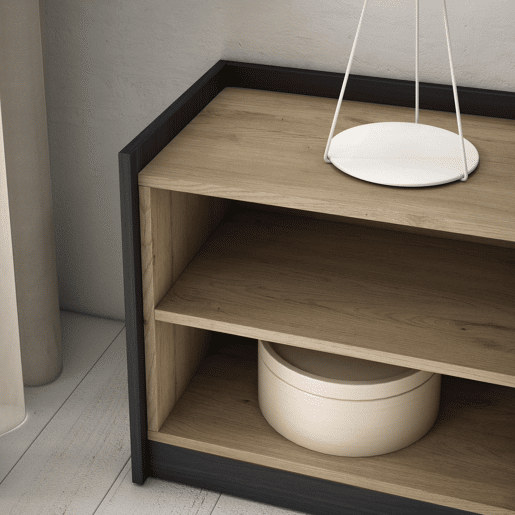 Móvel de TV, Muito espaço de arrumação, 310x37x50 cm, Para televisores até 80, Estante para TV, Estilo moderno, Carvalho e preto Móvel de TV, Muito espaço de arrumação, 310x37x50 cm, Para televisores até 80, Estante para TV, Estilo moderno, Carvalho e preto
