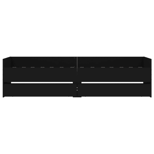 Estrutura de cama de solteiro para adultos com gavetas 90x190 cm preto