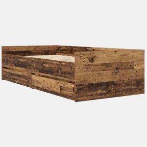 Estrutura de cama de solteiro para adultos com gaveta Madeira Antiga 90 x 190 cm