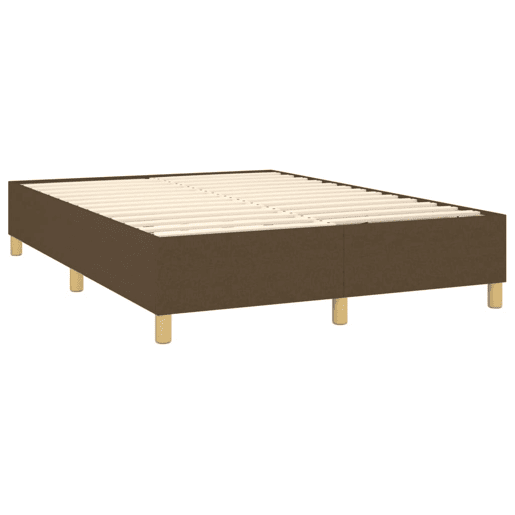 Estrutura de Cama de casal moderno com molas 140x190 cm tecido castanho-escuro