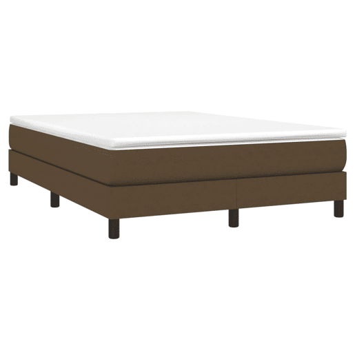 Estrutura de Cama de casal moderno com molas 140x190 cm tecido castanho-escuro