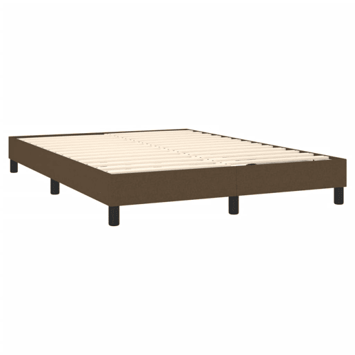 Estrutura de Cama de casal moderno com molas 140x190 cm tecido castanho-escuro