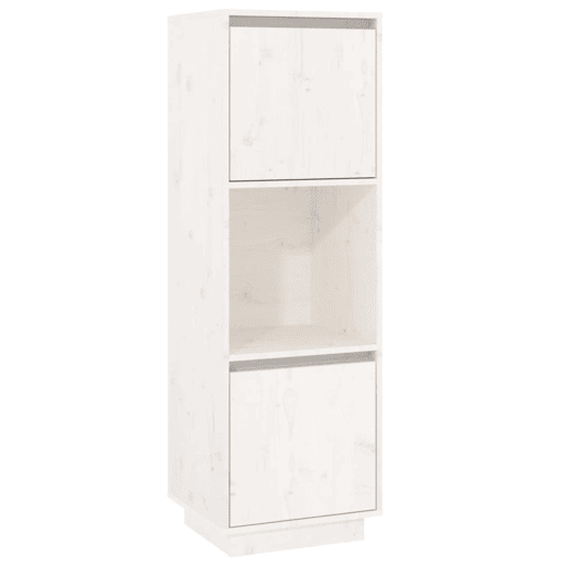 Armário alto - Bufete - Móvel de apoio 38x35x117 cm pinho maciço branco pt543