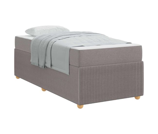 Estructura de cama individual para adultos con colchón taupé 90 x 200 cm tela