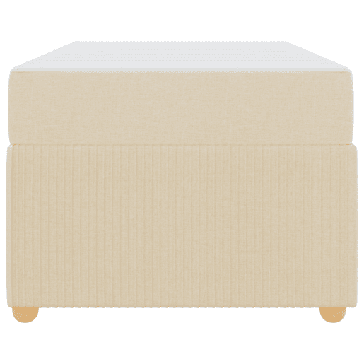 Estrutura de cama de solteiro para adultos com colchão Creme 90 x 200 cm tecido