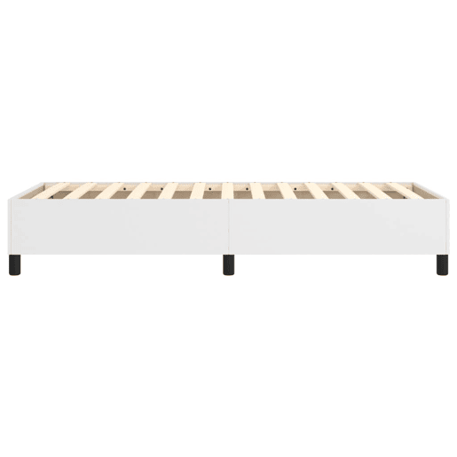 Estrutura de cama de solteiro para adultos com molas 100x200 cm couro artificial branco