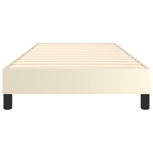 Estrutura de cama de solteiro para adultos com molas 90x200 cm couro artificial cor creme