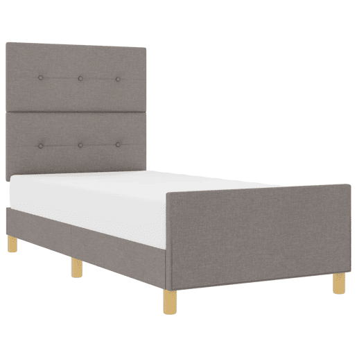 Estrutura de cama de solteiro Design, Cinzento-acastanhado 80 x 200 cm tecido