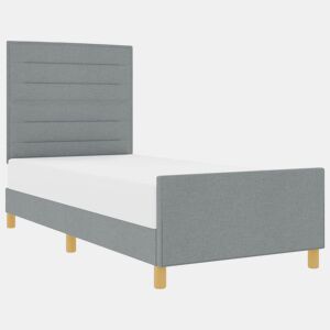 Estrutura de cama de solteiro simple, Cinzento-claro 80 x 200 cm tecido