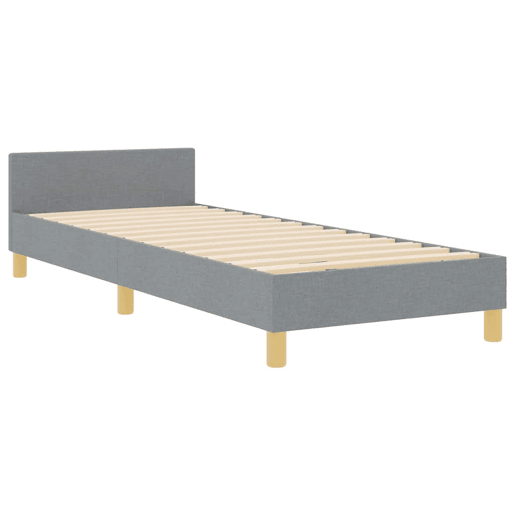 Estrutura de cama de solteiro simple, Cinzento-claro 80 x 200 cm tecido