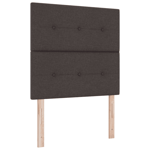 Estrutura de cama de solteiro para adultos Castanho escuro 80 x 200 cm tecido