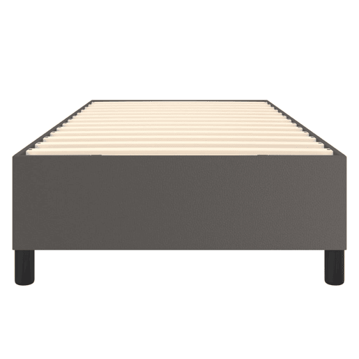 Estrutura de cama de solteiro para adultos com molas 80x200 cm couro artificial cinza Estrutura de cama de solteiro para adultos com molas 80x200 cm couro artificial cinza