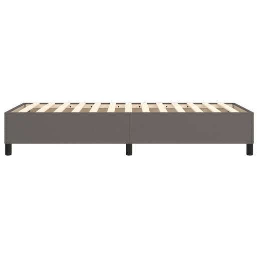 Estrutura de cama de solteiro para adultos com molas 80x200 cm couro artificial cinza Estrutura de cama de solteiro para adultos com molas 80x200 cm couro artificial cinza