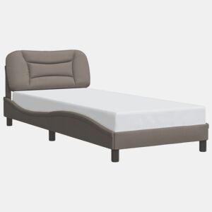 Estrutura de cama de solteiro para adultos com LED 90x190 cm tecido