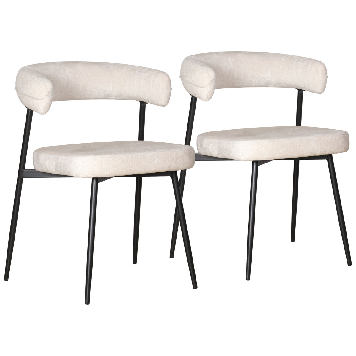 Pack de 2 sillas de tela beige thea