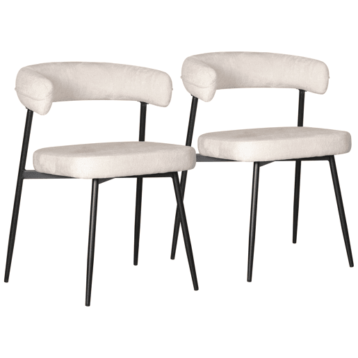 Lot de 2 cadeiras em tecido bege THEA Lot de 2 cadeiras em tecido bege THEA