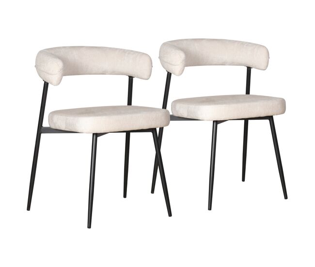 Pack de 2 sillas de tela beige thea