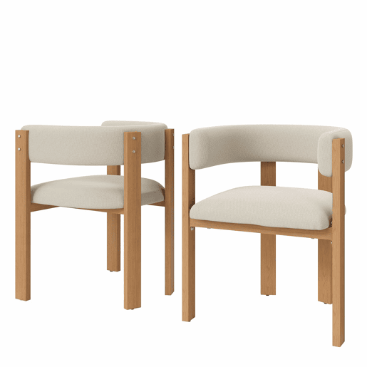 Cadeira de jantar (2 unidades) - ergonómica, almofadada, pés em ferro, fácil de limpar - bege e natural Cadeira de jantar (2 unidades) - ergonómica, almofadada, pés em ferro, fácil de limpar - bege e natural