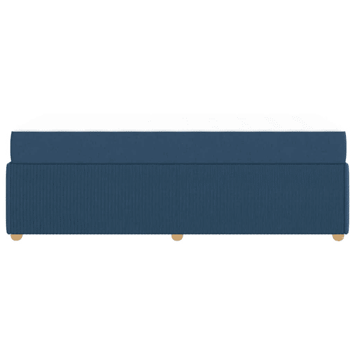 Estrutura de cama de solteiro para adultos com colchão Azul 90 x 200 cm tecido