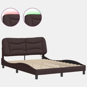 Estrutura de Cama de casal moderno com LED - 140x200 cm tecido