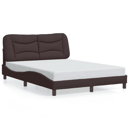 Estrutura de Cama de casal moderno com LED - 140x200 cm tecido