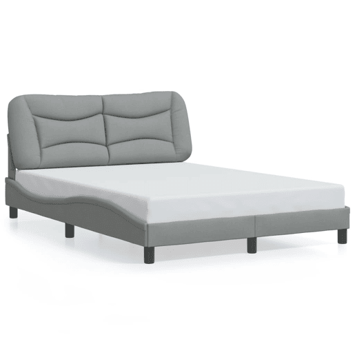 Estrutura de Cama de casal moderno com LED - 140x200 cm tecido
