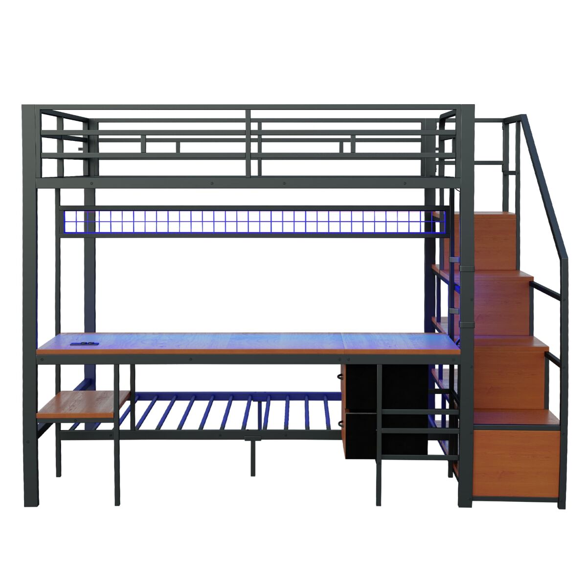Cama alta para niños 247x144 Negro