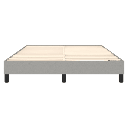 Estrutura de Cama de casal moderno com molas 140x190 cm tecido cinzento-claro