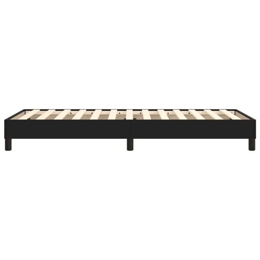 Estrutura de cama de solteiro para adultos com molas 90x190 cm couro artificial preto