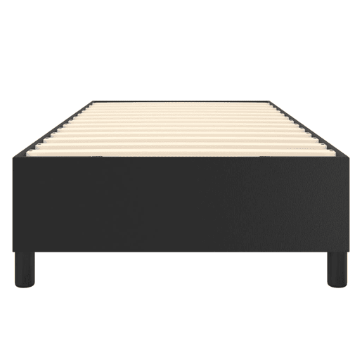 Estrutura de cama de solteiro para adultos com molas 100x200 cm couro artificial preto