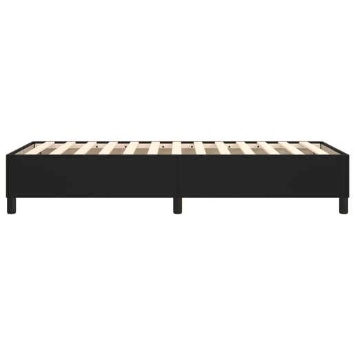 Estrutura de cama de solteiro para adultos com molas 100x200 cm couro artificial preto