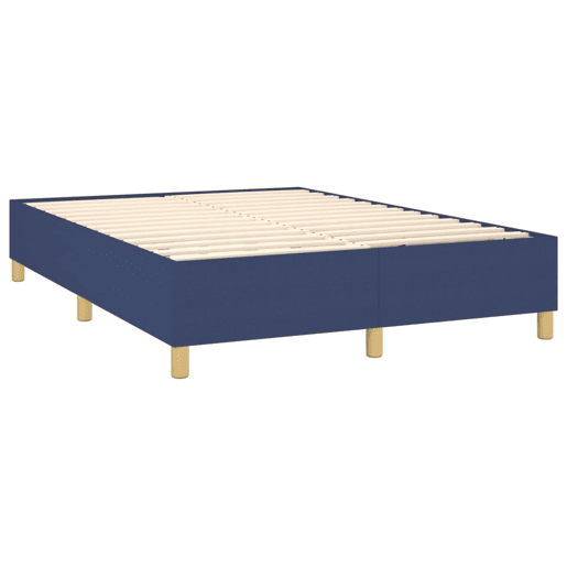 Estrutura de Cama de casal moderno com molas 140x190 cm tecido azul