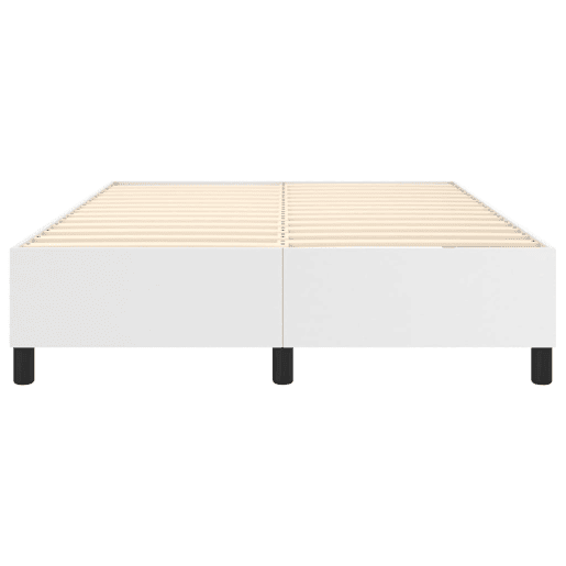 Estrutura de Cama de casal moderno com molas 140x200 cm couro artificial branco