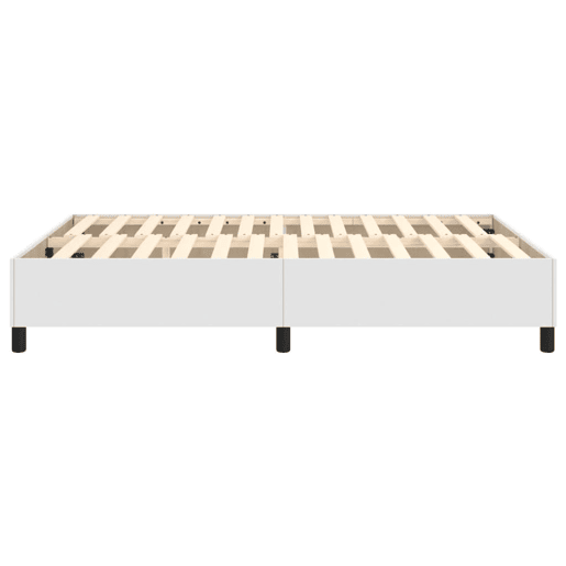 Estrutura de Cama de casal moderno com molas 140x200 cm couro artificial branco