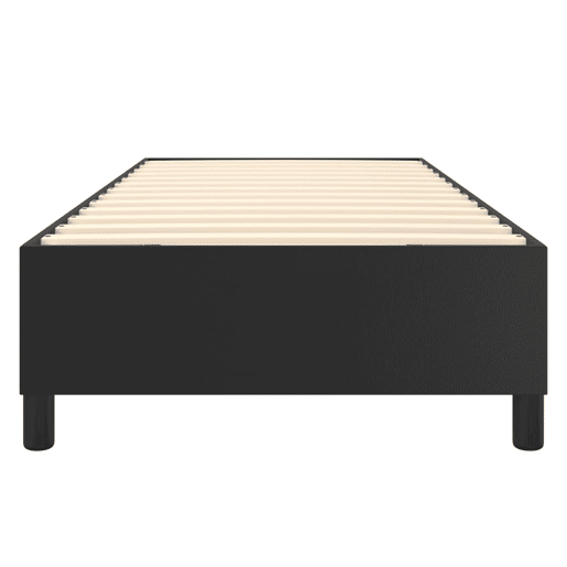 Estrutura de cama de solteiro para adultos com molas 90x190 cm couro artificial preto