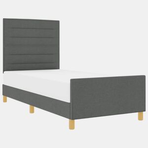 Estrutura de cama de solteiro para adultos Cinzento escuro 80 x 200 cm tecido