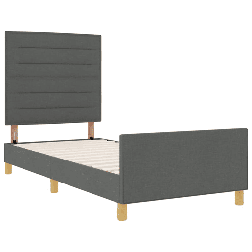 Estrutura de cama de solteiro para adultos Cinzento escuro 80 x 200 cm tecido