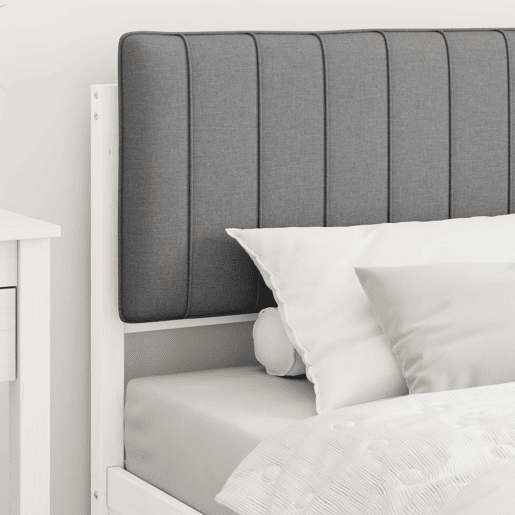 Estrutura de cama de solteiro simple com Cabeceira Estofada Cinzento-claro