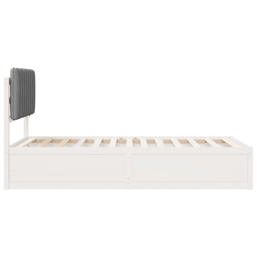 Estrutura de cama de solteiro simple com Cabeceira Estofada Cinzento-claro