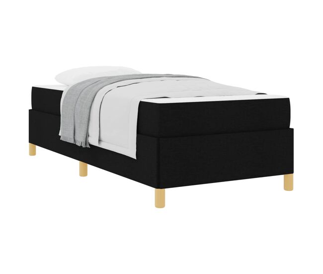 Estructura de cama individual para adultos con colchón negro 80 x 200 cm tela