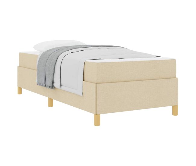 Estructura de cama individual para adultos con colchón crema 80 x 200 cm tela