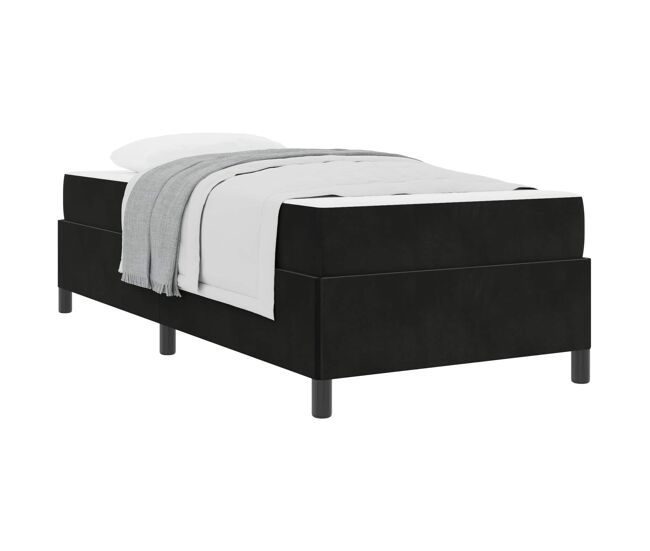 Estructura de cama individual para adultos con colchón negro 90 x 200 cm tela