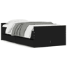 Estrutura de cama de solteiro para adultos com gavetas 90x190 cm preto